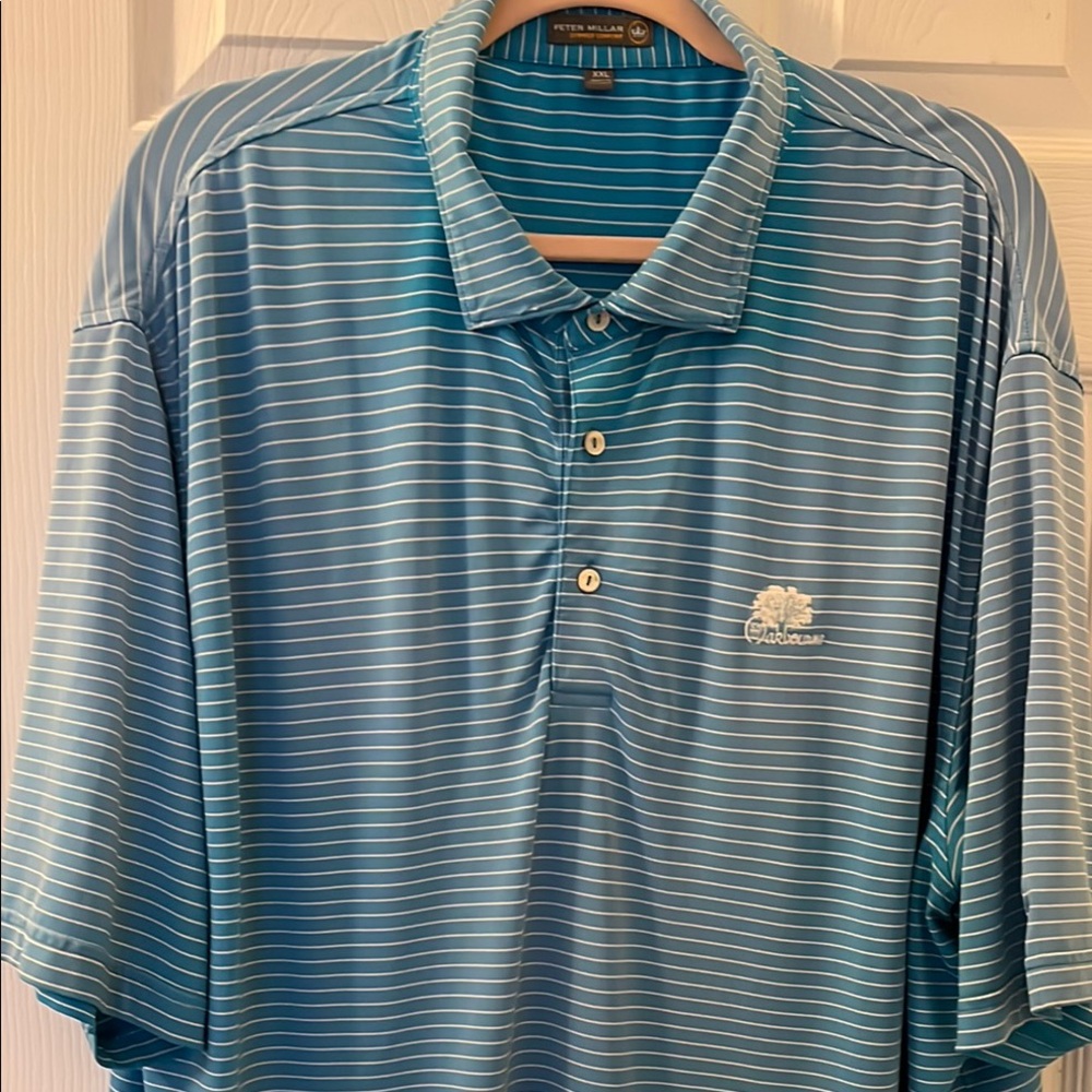 Big tall size Peter Millar Blue Striped Men's Shirt